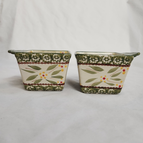 Pair of Temp-tations Green Old World Soup Bowls Ramekins - Picture 2 of 11